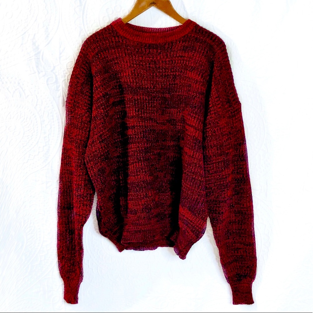 Vintage Bonjour International Red & Black Sweater